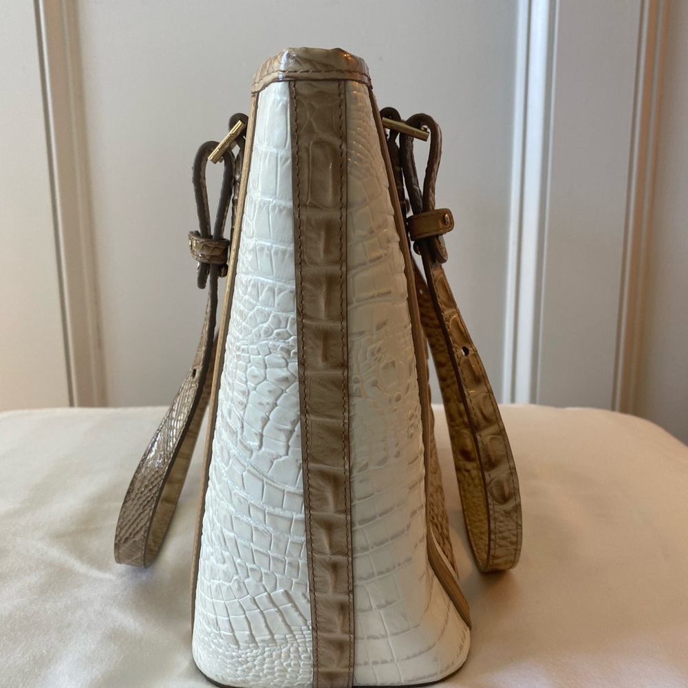 Brahmin Beige Croc-Embossed Handbag - Picture 2 of 8